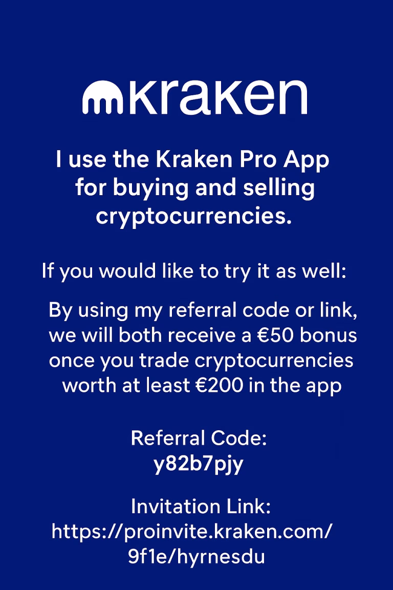 Kraken Pro: Get a €50 Bonus + Live Crypto Prices & Referral