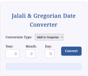 Jalali to Gregorian Converter – Free Online Tool
